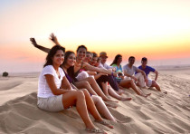 Members of Dubai's Jewish community celebrate Hanukkah 2014 in the UAE desert.