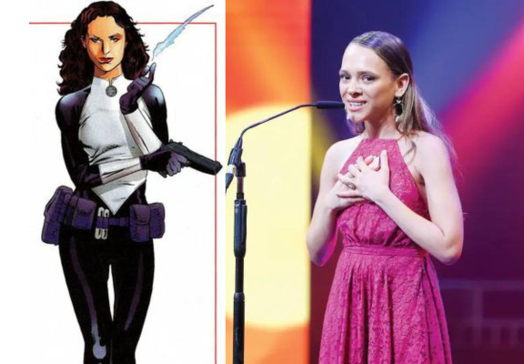 Izquierda: la superheroína de Marvel Sabra tal como aparece en los cómics.  DERECHA: la actriz israelí Shira Haas