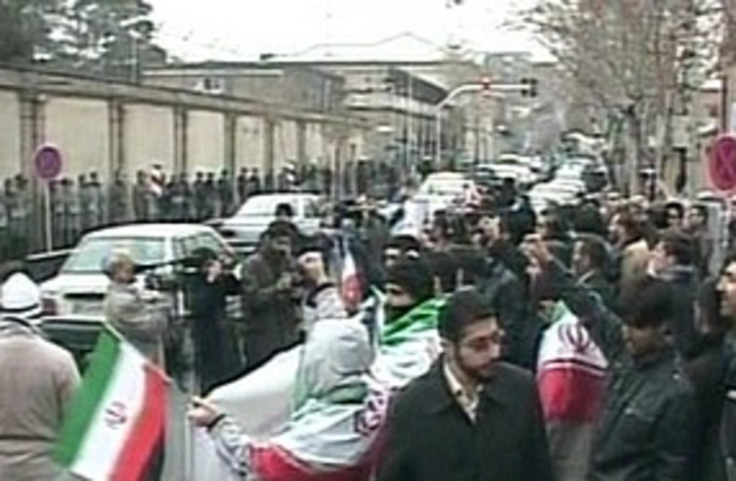 iran protests italian embassy 311 (photo credit: Channel 2)