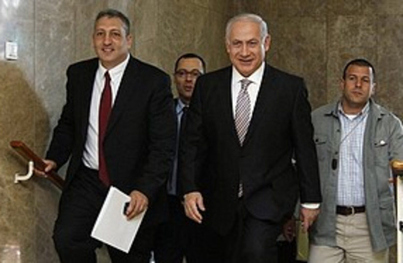 Netanyahu arrives at cabinet meeting 311 (photo credit: ASSOCIATED PRESS)