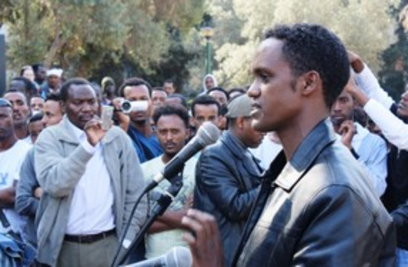 eritrean protester 311 (photo credit: Ben Hartman)