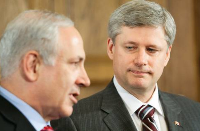 Netanyahu with Canadian PM Harper 521 (photo credit: Courtesy)