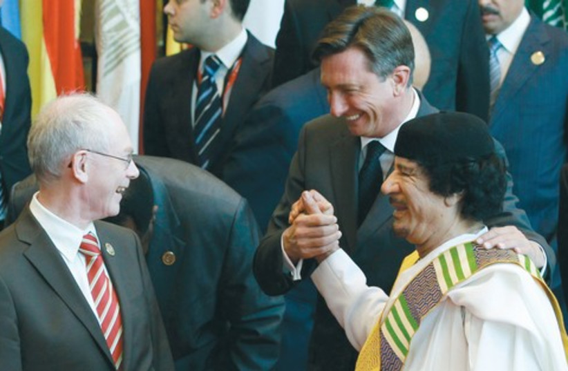 Gaddafi with EU leaders_521 (photo credit: REUTERS)
