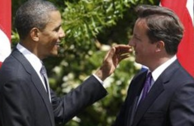 Obama, Cameron in London 311 (r) (photo credit: REUTERS/Larry Downing)
