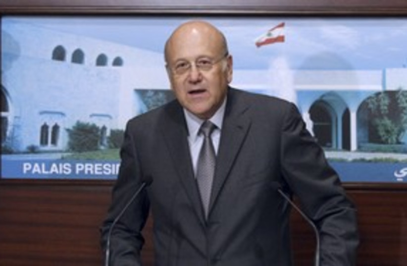 najib mikati_311 reuters (photo credit: Lebanese PM Mikati speaks after announcement of ne)