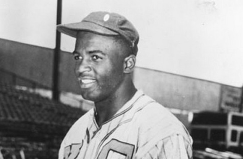 Jackie Robinson: the first player to break the color line. (photo credit: US Library of Congress)
