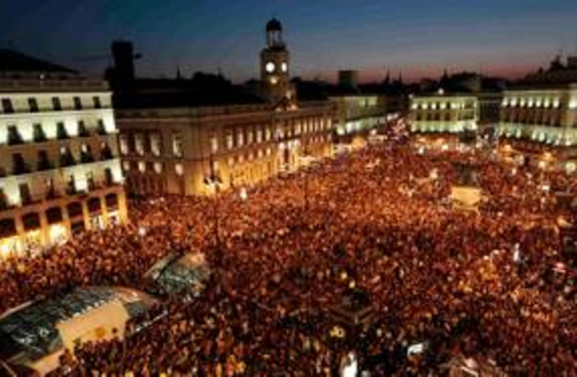 Demonstration in Madrid 311 (R) (photo credit: REUTERS/Susana Vera )