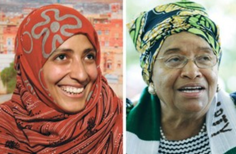 2011 Nobel Peace Prize winners (photo credit: REUTERS)