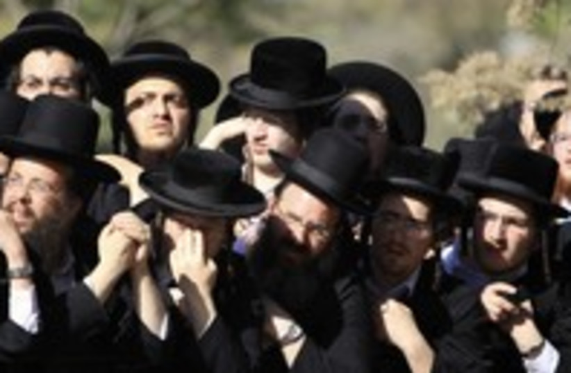 Haredi orthodox Jewish men protest 300 (R) (photo credit: Ammar Awad / Reuters)