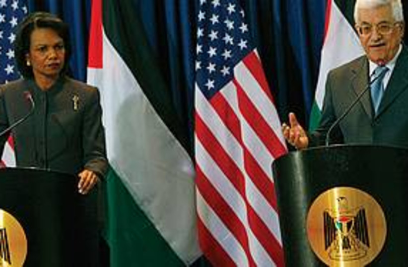 Condoleezza Rice and Abbas 311 (photo credit: REUTERS)
