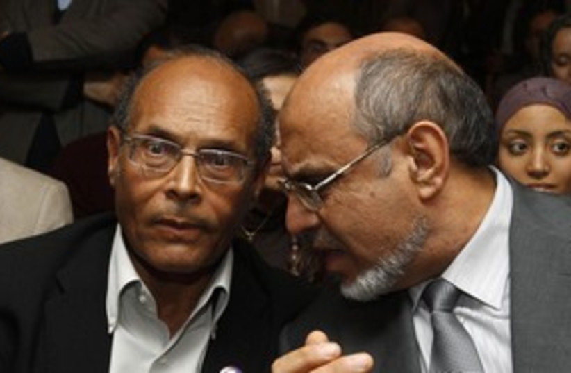 Moncef Marzouki (L) and Hamadi Jbel (R) 311 R (photo credit: REUTERS/Zoubeir Souissi)
