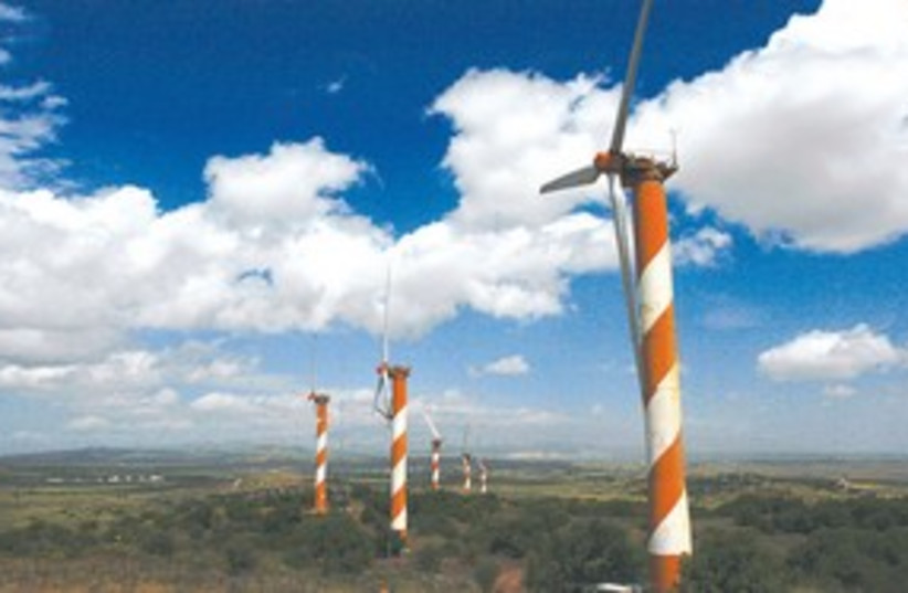 Wind turbines in the Golan Heights 311 (R) (photo credit: Ronen Zvulun/Reuters)