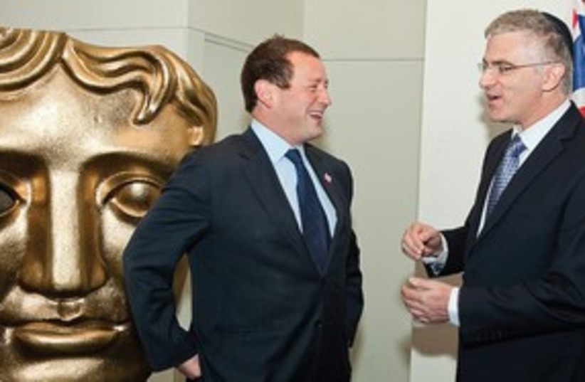 UK culture minister Ed Vaizey and ambassador Daniel Taub 311 (photo credit: Yakir Zur)