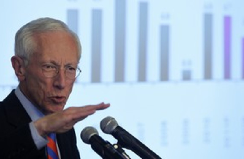Stanley Fischer at press conference in Jerusalem_311 (photo credit: Reuters)