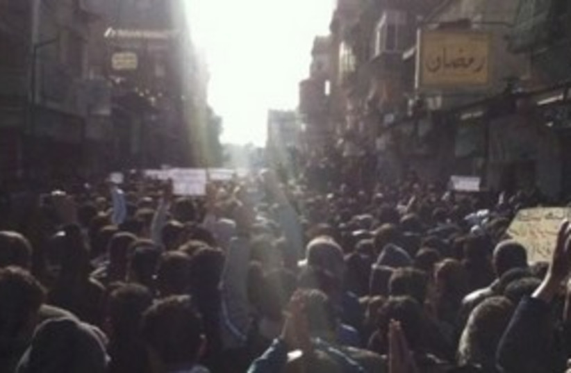 Syrian protesters in Damascus_311 (photo credit: Reuters)