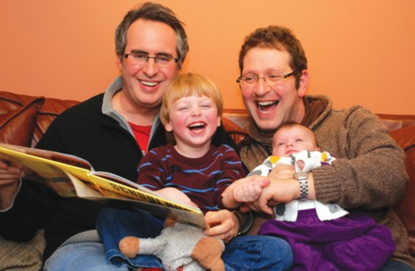 Gay couple with kids 521 (photo credit: Boaz Berney)