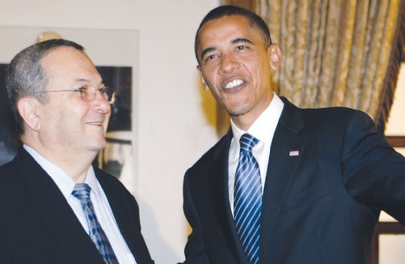 Defense Minister Barak and President Obama_521 (photo credit: Reuters)