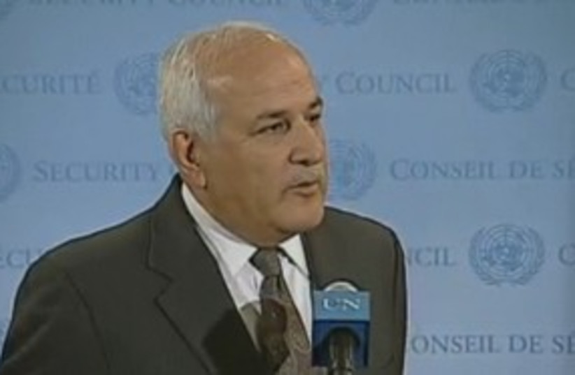 PA envoy to the UN Riyad Mansour 311 (photo credit: Screencap: UN Webcast)