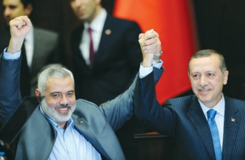 Haniyeh and Erdogan 390 (photo credit: REUTERS)