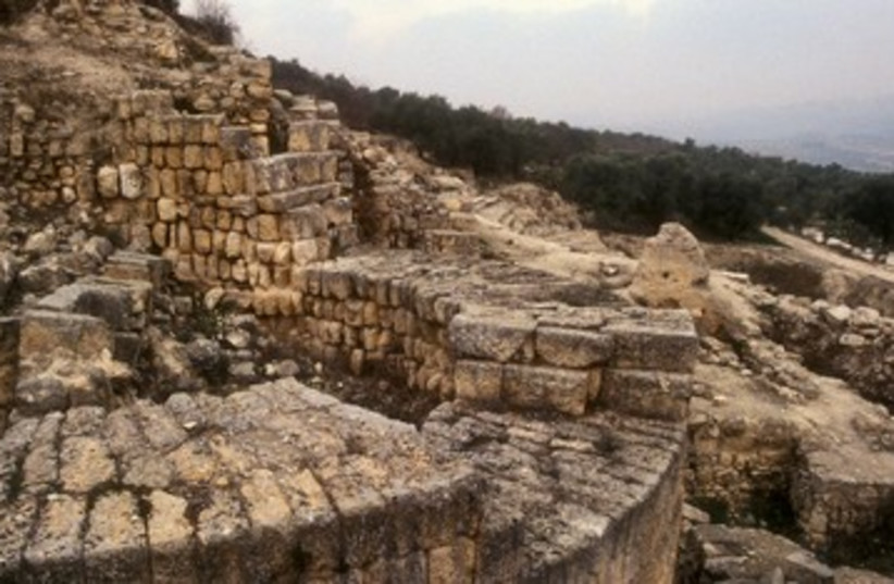 Samaria Hellenistic tower and Roman theater 390 DO NOT REUSE (photo credit: Bibleplaces.com)