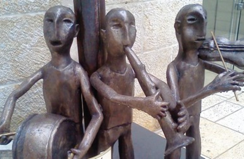 The bronze piece entitled ‘Musicians in Auschwitz’ 390 (photo credit: Rachel Marder)