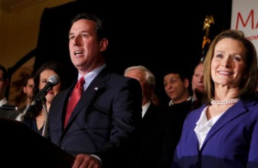 Republican candidate Rick Santorum in Missouri 390 (R) (photo credit: REUTERS/Sarah Conard)