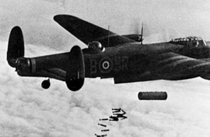 Royal Air Force Avro Lancaster  bombs Duisburg 390  (photo credit: Wikimedia Commons)