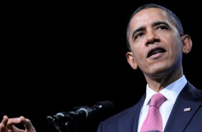 US President Barack Obama at AIPAC Conference 390 (photo credit: REUTERS/Jonathan Ernst )