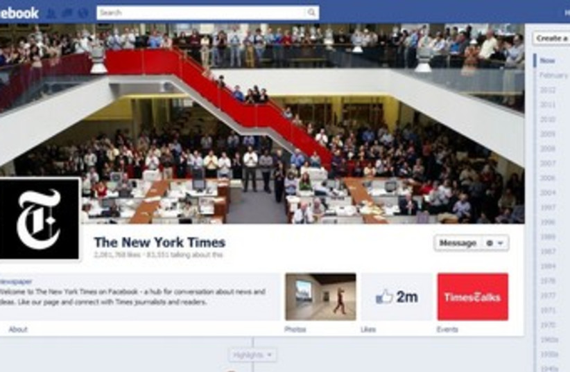 New York Times Facebook Timeline 370 (photo credit: Screenshot)