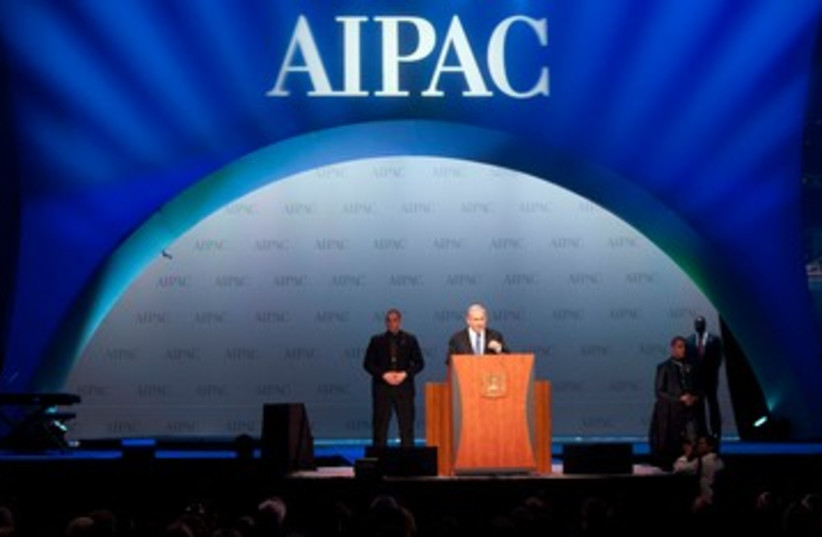 Prime Minister Binyamin Netanyahu at AIPAC 390 (R) (photo credit: REUTERS/Joshua Roberts)