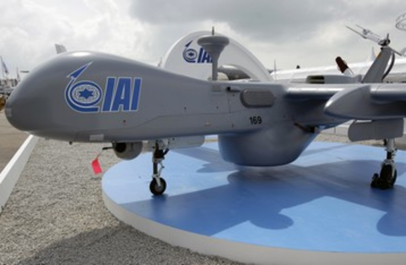 IAI Heron UAV aircraft 390 (R) (photo credit: Tim Chong / Reuters)