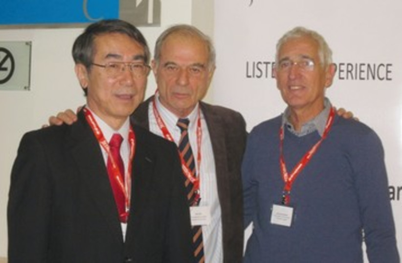 Hideo Sato, Uriel Lynn and Shai Hermesh 390 (photo credit: Federation Chambers of Commerce)