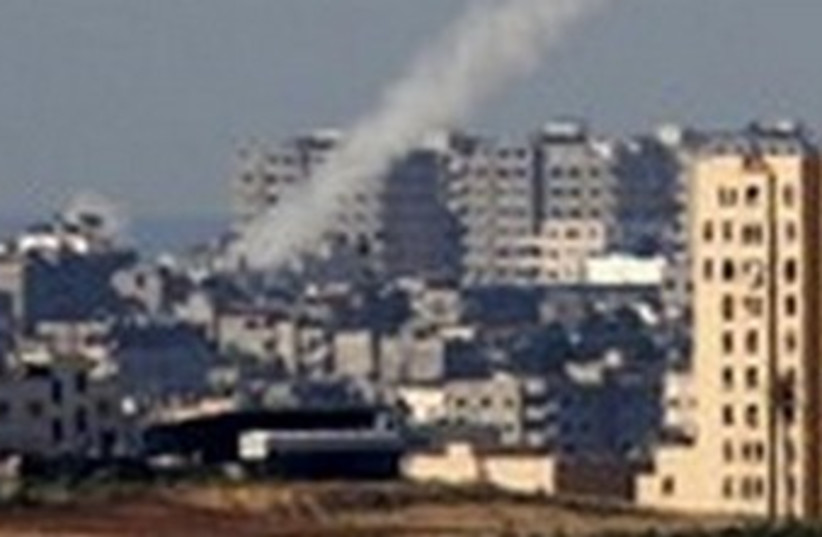 Rockets fired from Gaza (photo credit: Nikola Solic / Reuters)