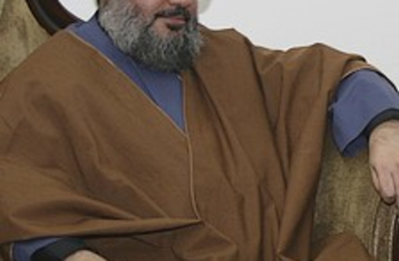 Nasrallah in armchair 22 (photo credit: AP)