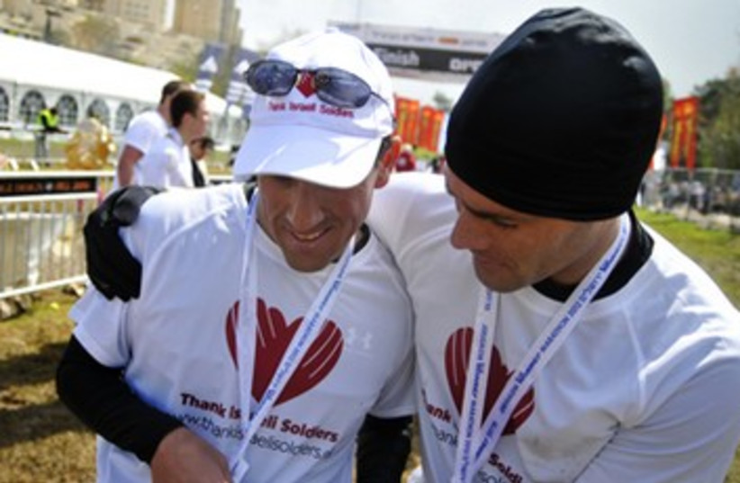 Richard Bernstein at the Jerusalem marathon 370  (photo credit: Hadas Parush)