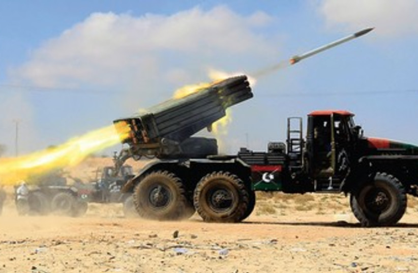 Libyan Grad rocket 370 (photo credit: Reuters)