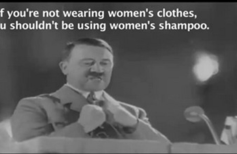Turkish shampoo ad stars Adolf Hitler 370 (photo credit: Youtube Screenshot)
