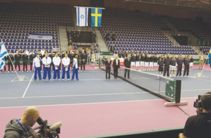 Israel Sweden tennis match 370 (photo credit: REUTERS)