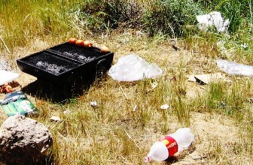 Trash barbecue outdoors garbage dirty 370 (photo credit: Courtesy INPA)