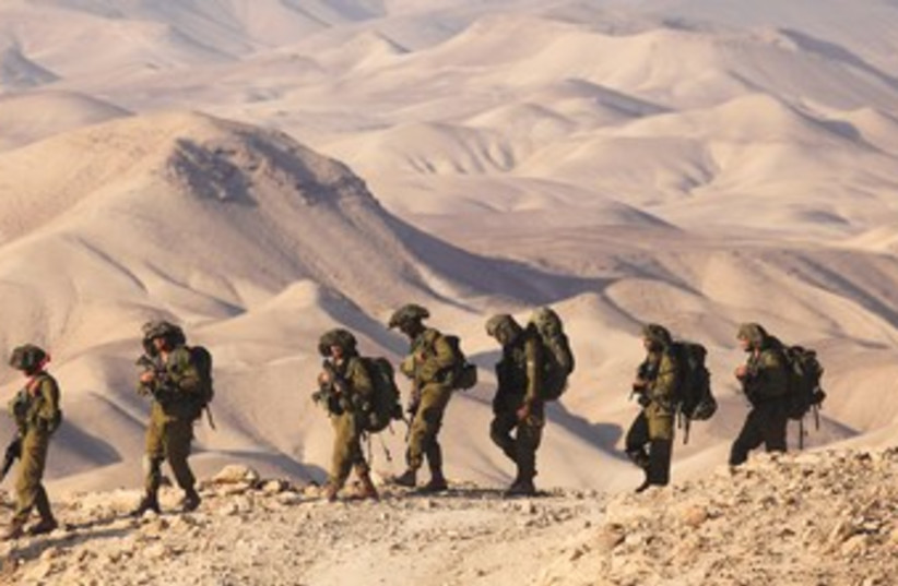 IDF soldiers march in the Judean Desert 370 (photo credit: Marc Israel Sellem)