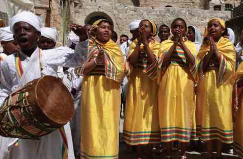Ethiopians celebrating Israel (photo credit: Marc Israel Sellem)