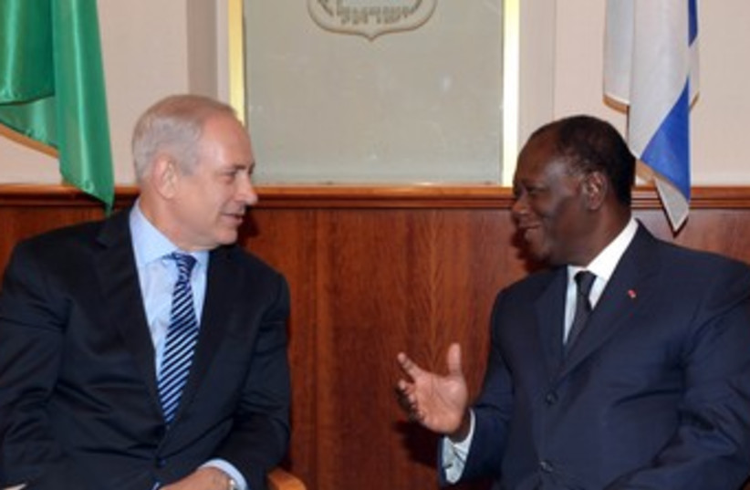 Netanyahu meets Cote d'Ivoire President Ouattara 370 (photo credit: Moshe Milner/GPO)