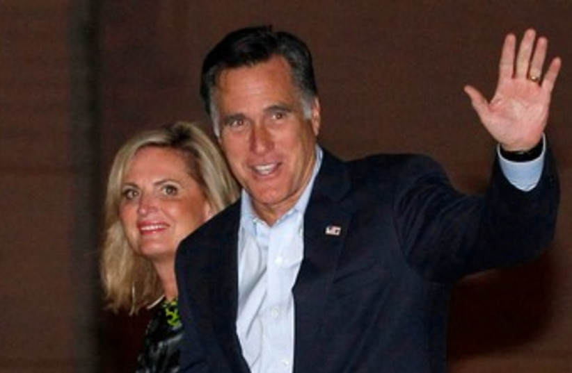 Mitt and Ann Romney arrive in Tel Aviv 370 (R) (photo credit: Reuters/Jason Reed)