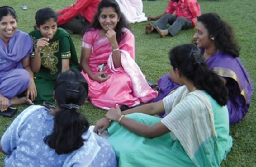 Women at a park in Mumbai 370 (photo credit: Seth J. Frantzman)