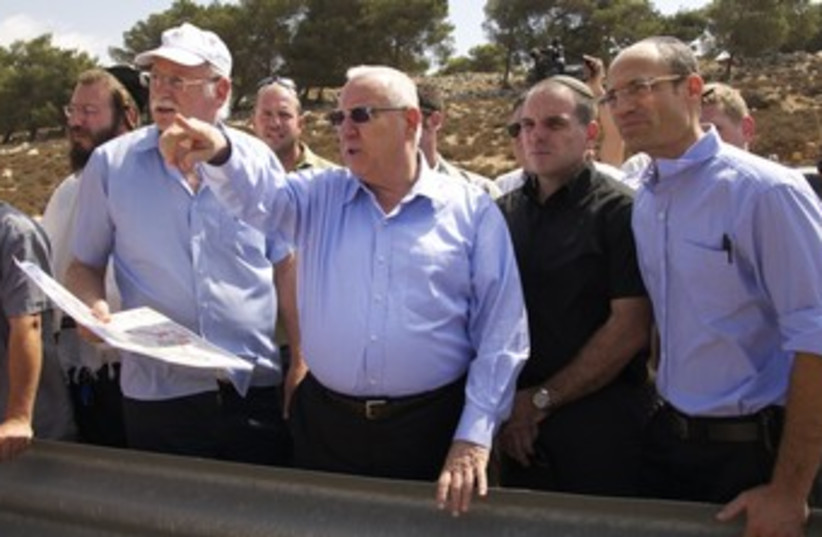 Knesset speaker Reuven Rivlin visits Gush Etzion 370  (photo credit: Avraham Fried)