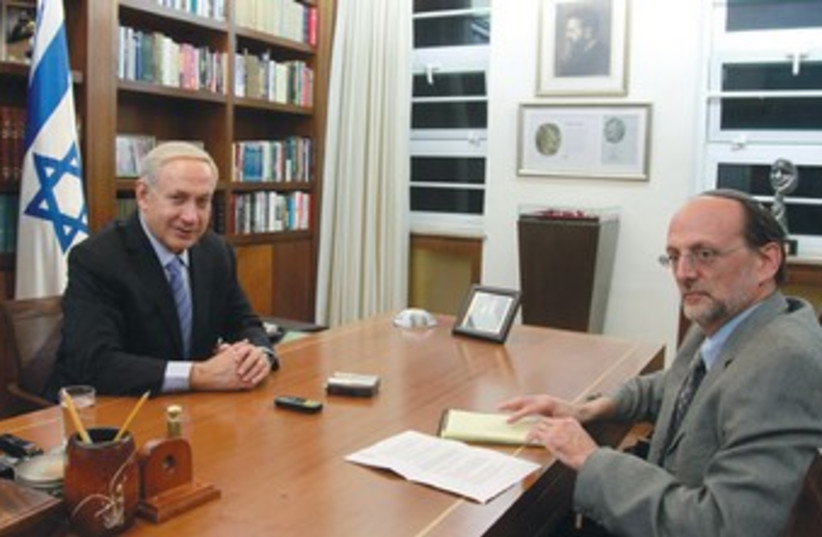 Netanyahu and Herb Keinon 370 (photo credit: Marc Israel Sellem/The Jerusalem Post)