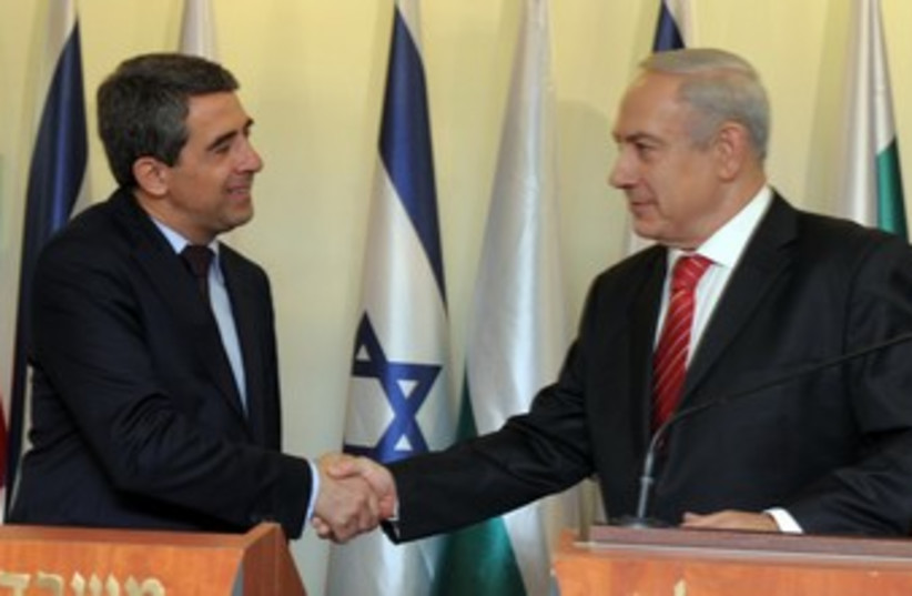 PM Netanyahu with Bulgarian President Plevneliev 370 (photo credit: Moshe Milner / GPO)