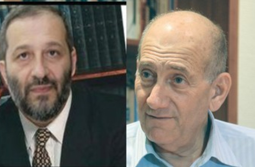 Olmert and Deri 370 (photo credit: JPOST.COM STAFF)