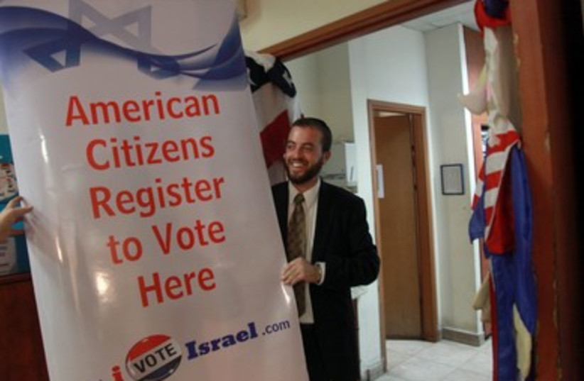 Gallery: Americans in Israel cast their ballots for US elect (photo credit: Marc Israel Sellem)