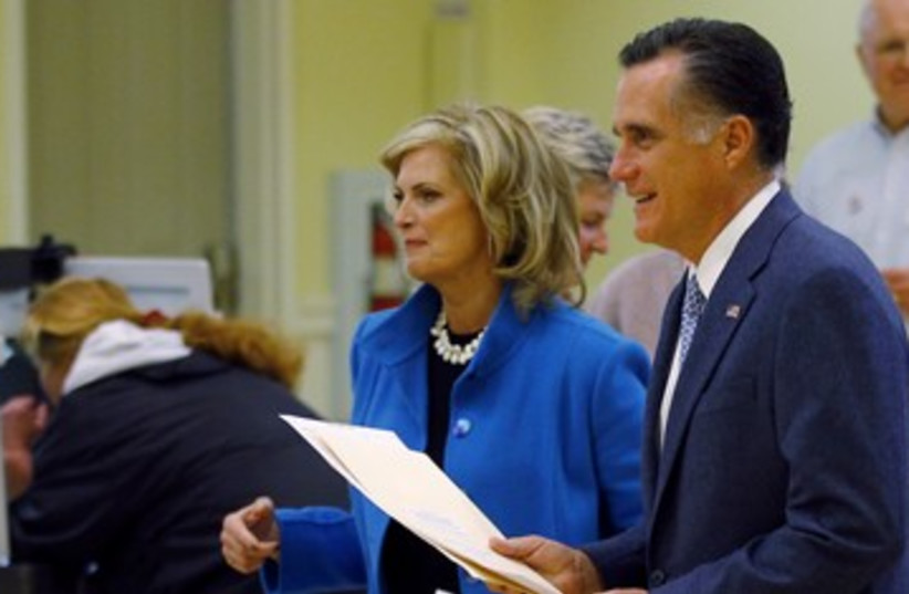 Mitt and Ann Romney voting in Belmont, MA